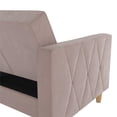 thumbnail image 2 of Futon avec rangement Liberty de CosmoLiving, velours rose poudré, 2 of 9