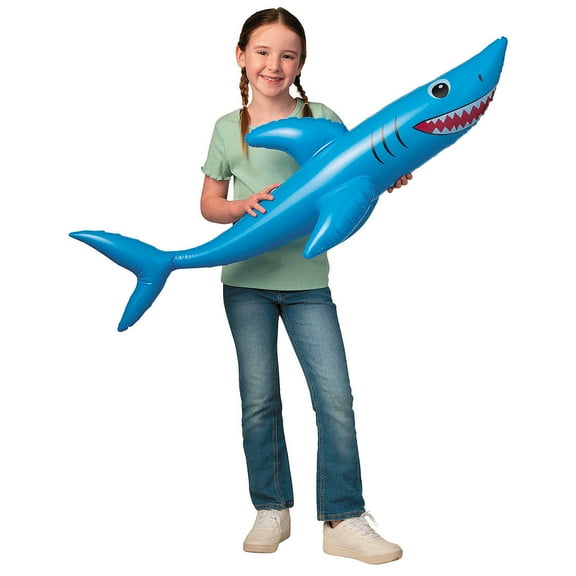 46" Inflatable Vinyl Giant Blue Shark - 6 Pieces