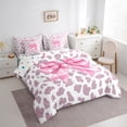 thumbnail image 3 of Homewish Kawaii Princess Ribbon Twin Bedding Sets 7-Piece for Girls, Fashion Thistle Leopard Print Bedding Comforter Set, Cute Cartoon Reversible Sheet Sets, Luxury Bedroom Decor, 3 of 7
