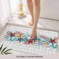 thumbnail image 3 of Summer Starfish Door Mat&nbsp;Indoor Outdoor Entrance,Non Slip Small Rug for Kitchen Bathroom Entryway Rug,Blue Coral Beach Couch Coastal Grey Plaid Washable Doormat Floor Mat 18x30 Inch, 3 of 8