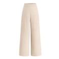thumbnail image 1 of Pantalones de pierna ancha BTFBM para mujer, elásticos, cintura alta, color Palazzo Beige, 1 of 9