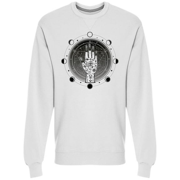 Human Hand All Seeing Eye Sweatshirt Men -Image by Shutterstock, Male Large