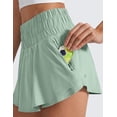 thumbnail image 4 of CRZ YOGA Ruffle Skirt Athletic Shorts for Women High Waisted Flowy for Workout Tennis with Zip Pocket, 4 of 5
