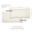 thumbnail image 2 of VHC Brands Burlap Natural Solid Color Cotton Farmhouse Bedding King Pillow Case Set of 2, Antique White, 2 of 6