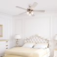 thumbnail image 2 of US Home Goods 52" Satin Nickel Downrod Mount Indoor Ceiling Fan with Bulb, Light Kit and Pull Chain, 2 of 8