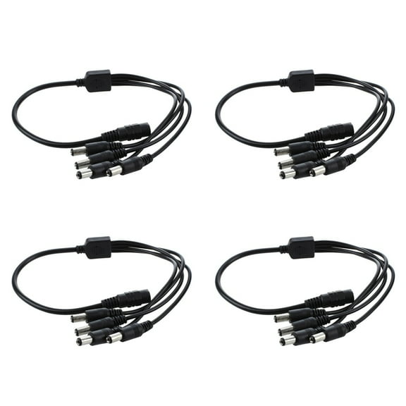 4X 1 to 4 DC Power 4-Port Splitter Adapter Adaptor Cable CCTV Camera