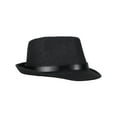 thumbnail image 2 of Simplicity Panama Style Fedora Straw Sun Hat with Leather Belt,Black LXL, 2 of 4