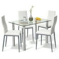 thumbnail image 1 of Costway 5pcs Dining Set Table & 4 Chairs Glass Metal Kitchen Breakfast Furniture, 1 of 8