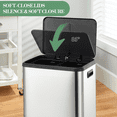 thumbnail image 3 of JoanKaren 8 Gal Stainless Steel Dual Trash Can,Compartment Step Kitchen Garbage Can with Lid and Inner Bucket, 3 of 8