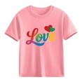 thumbnail image 1 of Blusas y camisas de manga corta con cuello redondo para niños y niñas, camisetas gráficas de manga corta, blusas con estampados bonitos para la temporada escolar., 1 of 9