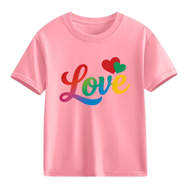 Blusas y camisas de manga corta con cuello redondo para niños y niñas, camisetas gráficas de manga corta, blusas con estampados bonitos para la temporada escolar.