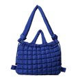 thumbnail image 1 of Bolso Mano Acolchado Popular Hombro Plisado Con Burbujas Mochila Escolar Acolchada Gran Capacidad para Estudiantes F (real) Azul, 1 of 9