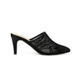 thumbnail image 3 of BLISSFUL STEP Women's Sandals Stiletto Heels Pointed Toe Lace Slide Mules Black 7.5, 3 of 7
