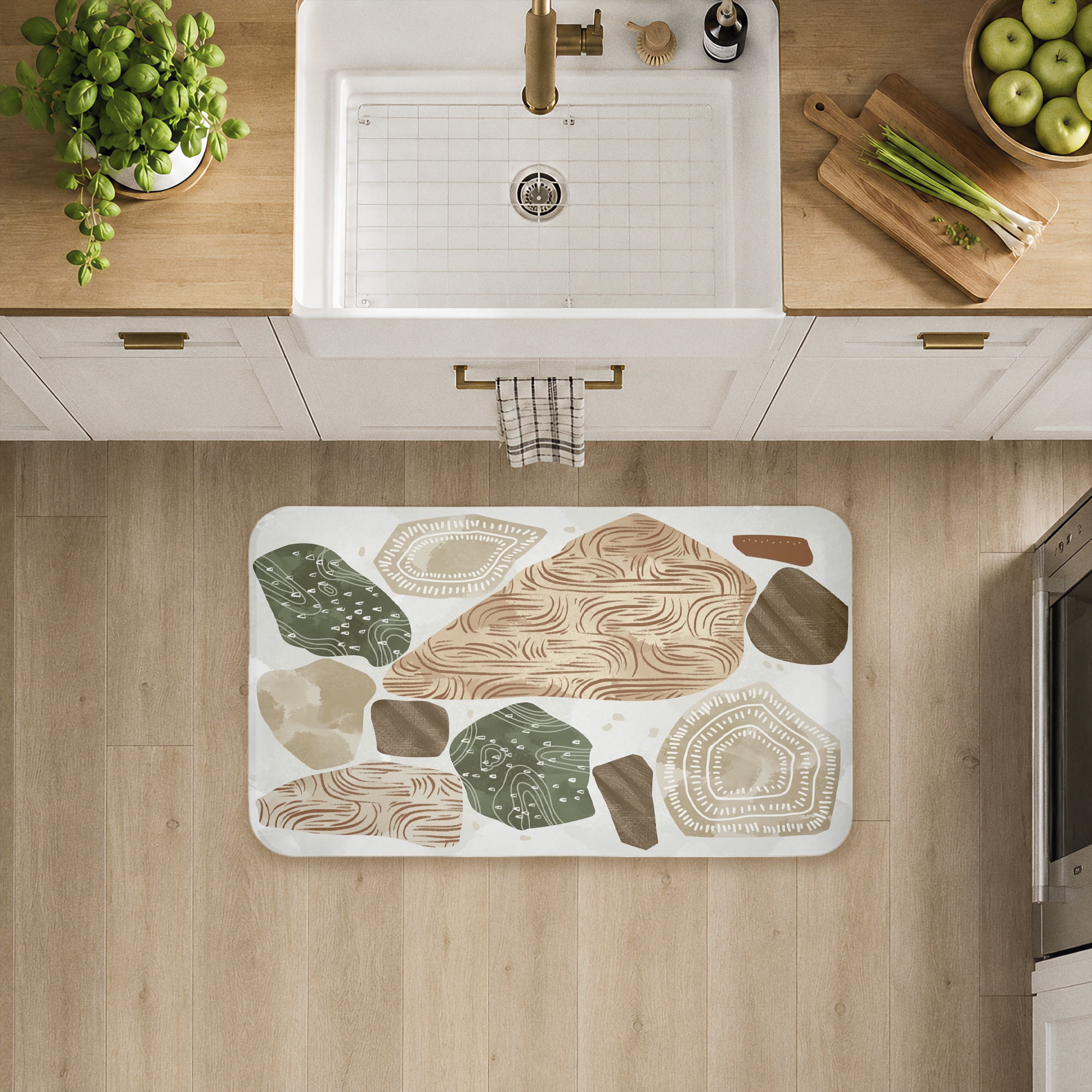Stupell Industries Earthy Stones Pattern Printed Anti-Fatigue Floor Mat, design by Ziwei Li