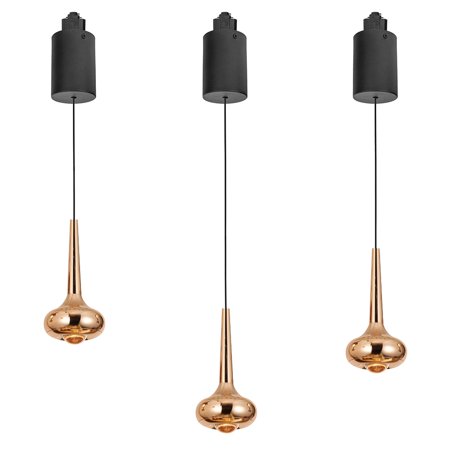 

FSLiving 7W Adjustable Height Track Pendnat Light H-Type Retractable Lift Pendnat Light with Modern Al & Glass Shade Indoor Adjustable Track Light Fixture for Living Room Gold - 3 Lights