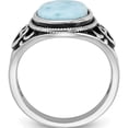 thumbnail image 2 of Sterling Silver Rhodium-Plated Oxidized With Larimar Ringsize 6 (Width 2.75 To 4.5) - Jbsp, 2 of 5