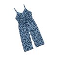 thumbnail image 3 of FOCUSNORM Girls Summer Sleeveless Romper Léopard High Waist Lace-up V Neck, 3 of 6