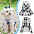 thumbnail image 4 of Dalrosia Pet Dress Clothes for Small Dogs Cats Girl Plaid Bow Tie Dog Harness Dresses Leash Set with Pearls Bow Accessories Birthday Puppy Dress Shih Tzu Yorkies Chihuahua Outfits, 4 of 7