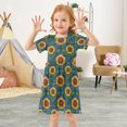 thumbnail image 3 of FORMRS Girls Short Sleeve Dress Summer Casual Round Neck A-line Beach Sundress, Sizes 2T-8T, Blue Art Sunflowers, 3 of 8