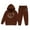 Brown, variant on Shadoumai Girls Hoodie Pants Outfit Set Casual Letter Print Pullover Jogger Combo Warm Two Piece Winter Clothes for Toddler Teen First Day Of School