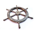 thumbnail image 2 of Wooden Ship Wheel (Antique White - Brown Buffed Polished) - (42 Inches), 2 of 4
