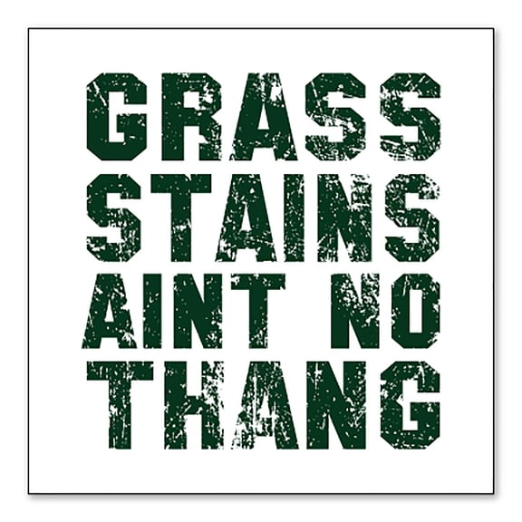 DistinctInk Custom Bumper Sticker - 3" x 3" Decorative Decal - White Background - Grass Stains Ain't No Thang