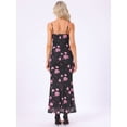 thumbnail image 4 of DARING DIVA Floral Maxi Spaghetti Strap Bodycon Dress M Black, 4 of 6