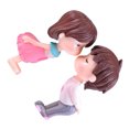 thumbnail image 2 of Naiovety PVC Novia Novio Miniaturas Decoración Matrimonio Amante Boda Muñeca Pareja Beso Figuras Adornos de jardín Aniversario de boda Kits de decoración para fiestas blanco rosa Naiovety JJ18497-02, 2 of 6