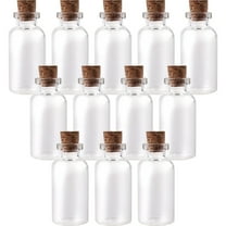 unbranded 50pcs Mini Glass Bottles Jars with Cork Wish Note Craft Bottle (Clear)