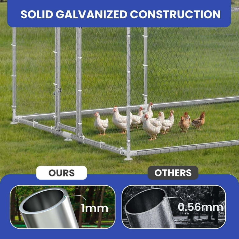 Uforic Chicken Run Coop 26 x 9.8 x 6.4 FT Large Metal Spire Shaped