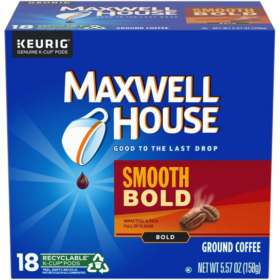 Maxwell House Smooth Bold Dark Roast K-Cup® Coffee Pods, 18 ct Box