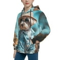 thumbnail image 2 of Rateoe Stylish Dog in Denim Outfit Pattern Boys Hoodie, Youth Pullover Hooded Sweatshirt, Kangaroo Pocket Hoodie for Kids-X-Large, 2 of 6