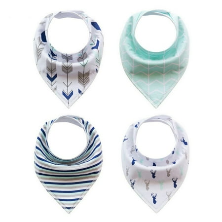 

[Big Clear!]4pcs/Set Kids Cotton Bibs Multi-function Kids Bibs Saliva Towel Kids Bandana Drool Bibs Arrow Animal Cartoon Burp Cloths Triangle Cotton Accessories