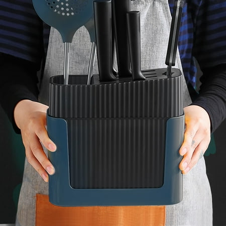 

Tiitstoy Knife Holder Kitchen Cutlery Storage Rack Knife Organizer Modern Knife Storage Kitchen Utensil Shelving Knife Holder for Kitchen Blue