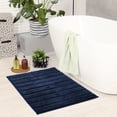thumbnail image 6 of Unique Bargains Soft Stripe Bathroom Rug Rubber Backing Quick Dry Bath Rug Blue 20" x 32", 6 of 7