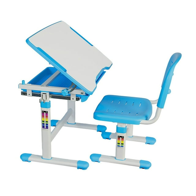 Boost Industries KidzDesk KD26B Bureau Ergonomique pour Enfants « Quinton » de 26 Pouces de Large à Hauteur Réglable (Bleu)