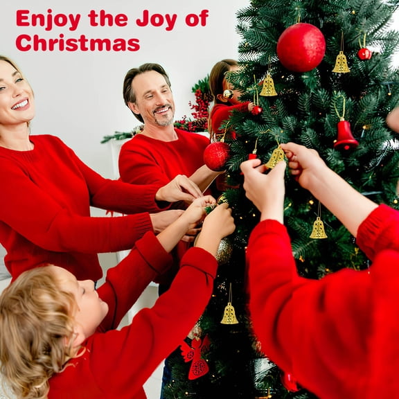 BESTYASH 12-Pack Plastic Christmas Bell Ornaments for Holiday Home Decoration and Party Hanging Decor