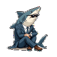 thumbnail image 4 of Waterproof Vinyl Stickers Shark Detective Cartoon Stickers Humor for Notebooks Luggage Instruments, 4 of 8