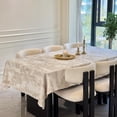 thumbnail image 5 of Table Cloth for Rectangle Tables, Jacquard Washable Waterproof Tablecloth, Decorative Fabric Dining Table Cover for Kitchen, Wedding, Farmhouse (Beige Tablecloths 60 x108 Inch), 5 of 6