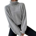thumbnail image 1 of Chandail-Over Décontracté Surdimensionné en Tricot Côtelé pour Femmes Manches Longues Col Rond Hauts Automne Hiver Mode Confortable Doux Chaud, 1 of 5