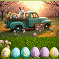 thumbnail image 6 of Easter Themed Wooden Sign Banner Bunny Eggs Flowers Background Party Decorations Backdrop for Easter Celebrations Family Gatherings Photo Props Easter Parties, 6 of 7