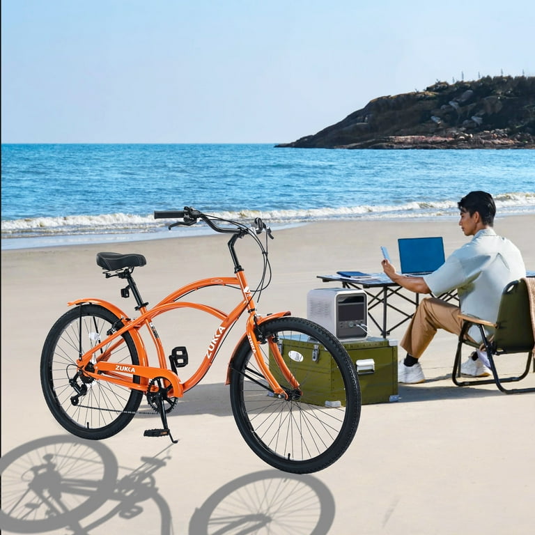 Beach Cruiser Bike, Men and Women, 18-Inch Steel Frame, 26 Beach Cruiser Bike, Men and Women, 18-Inch Steel Frame, 26