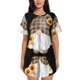 thumbnail image 1 of Balery Sunflower Gnomes 4 Conjunto de Pijama para Mujer con Estampado, Dos Piezas de Manga Corta y Shorts, Ropa de Dormir Suave con Cuello Redondo y Bolsillos-Small, 1 of 6