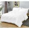 thumbnail image 3 of DNG Creations 1 Piece Ruffle Diamond Comforter All Season 550 GSM Full/Queen Size - 800 Threads Count, 100% Egyptian Cotton Solid White Colour, 3 of 7