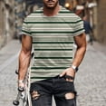 thumbnail image 4 of Lmnyox Men's Short Sleeve T Shirt Casual Striped Print Crew Neck Tee Big and Tall Summer Beach Shirts Tops, 4 of 5