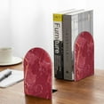thumbnail image 5 of Picia Abstract Red Marble Pattern Wood Bookends for Shelves,Non-slip Bookends, Heavy Duty Wooden Bookend Support,1 Pair, 5 of 8