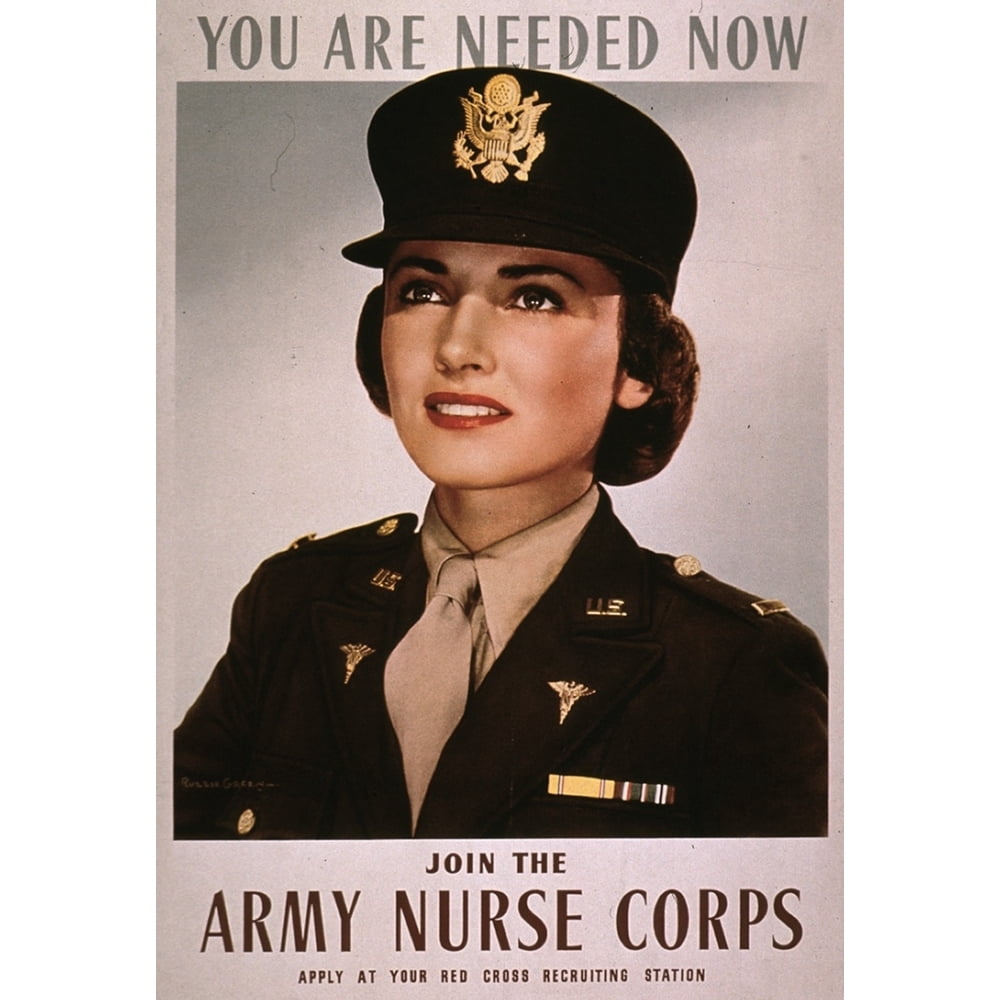 Join The Army Nurse Corps. 1943 Recruiting Poster For U.S. Army Nurses ...