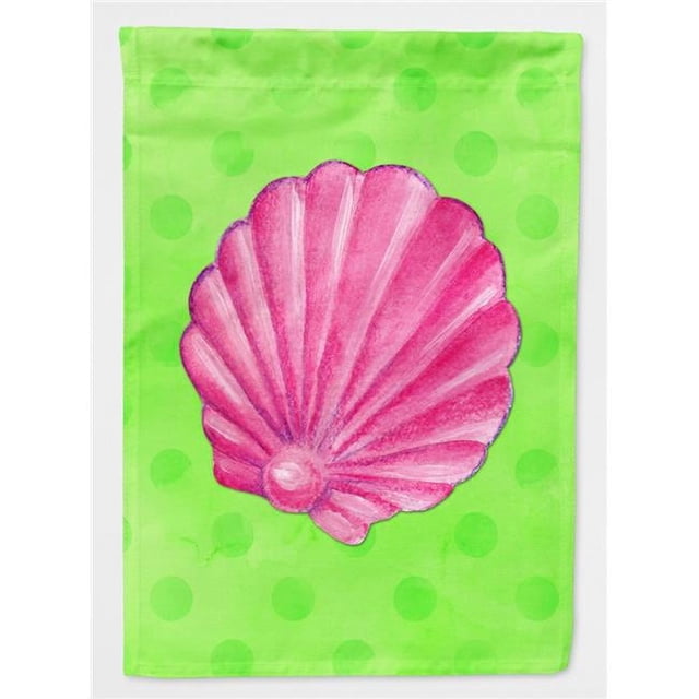 Carolines Treasures BB8240GF Pink Sea Shell Green Polkadot Flag, Garden Size