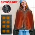 thumbnail image 1 of Openpig Electric Heating Blanket (150x85cm) USB Charging Heated Shawl Zipper Warm Shawl Coral Fleece Plush with 3 Heat Level Settings for Car Office Home Travel, 1 of 9