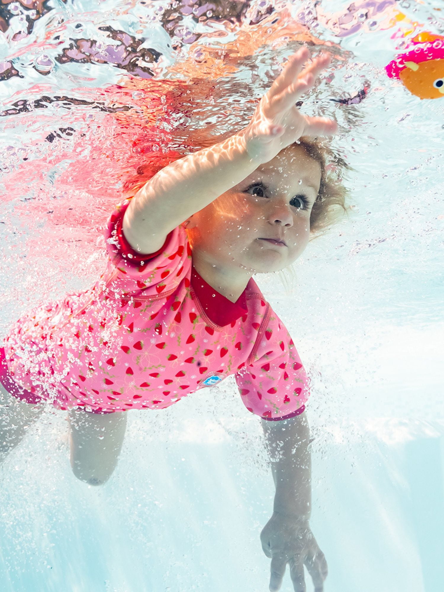 Splash About Happy Nappy™ Wetsuit with Swim Diaper, Strawberry Field, 3-8 Months